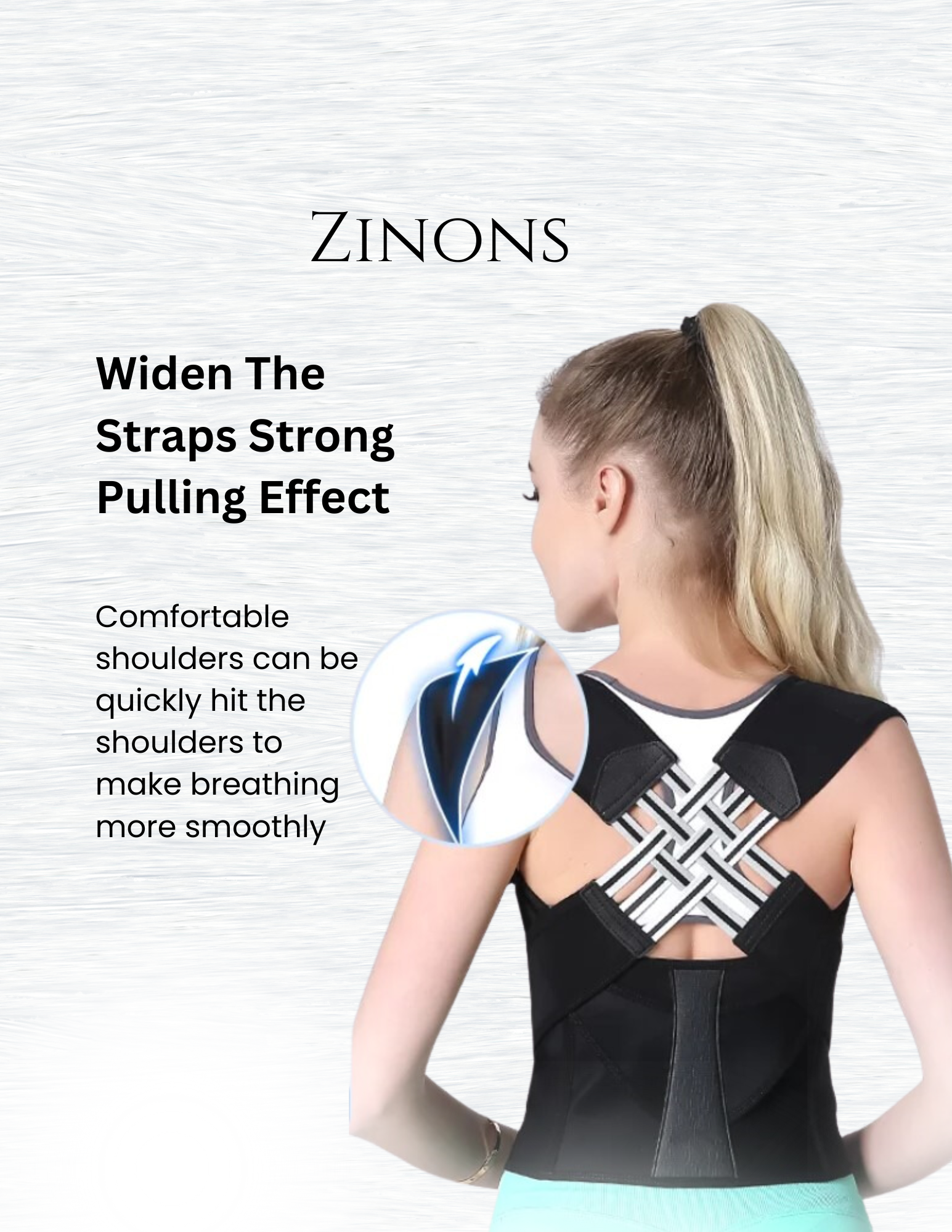Zinons Unisex Adjustable Back Posture Belt